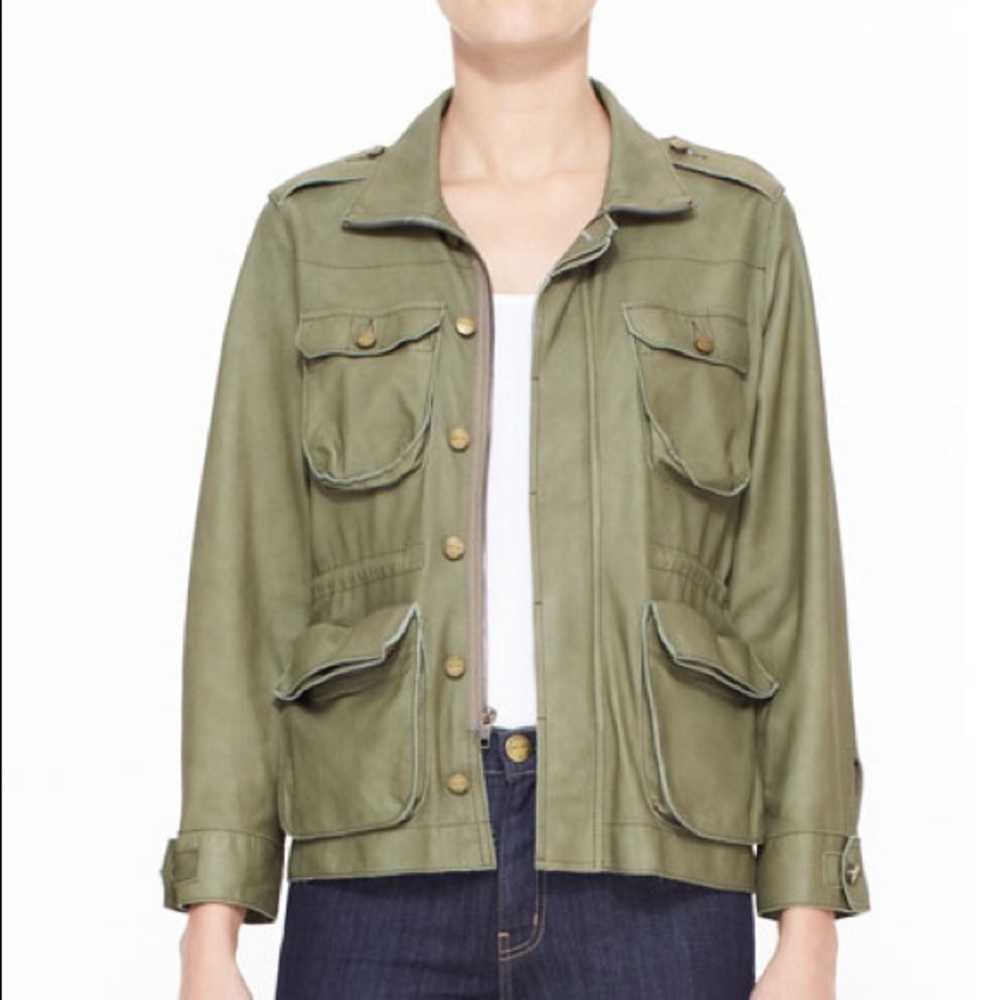 Current Elliott Leather Jacket Military NWT size 2